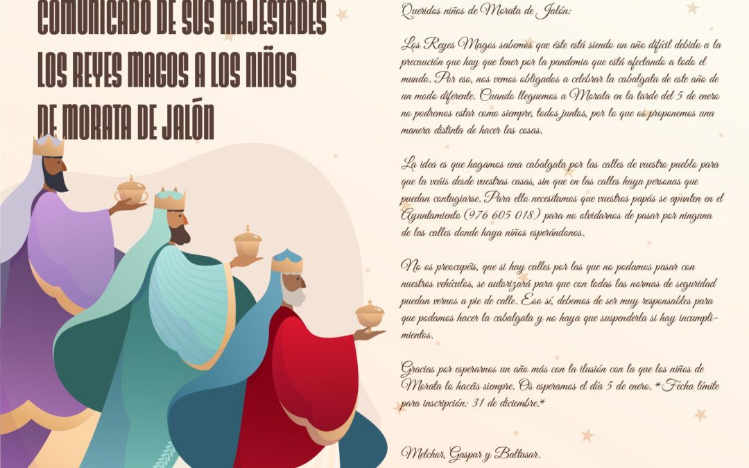 Los Reyes Magos se dirigen a los niños y niñas de Morata