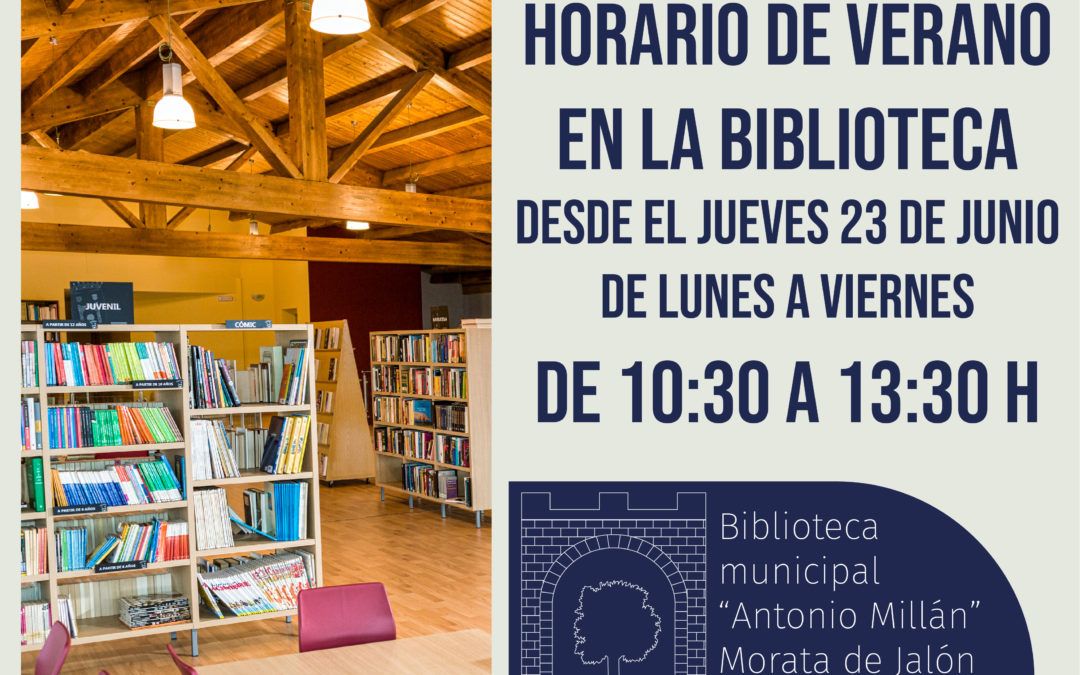 Nuevo horario de verano en la Biblioteca municipal