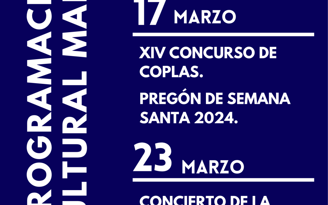 Programación cultural mes de marzo de 2024